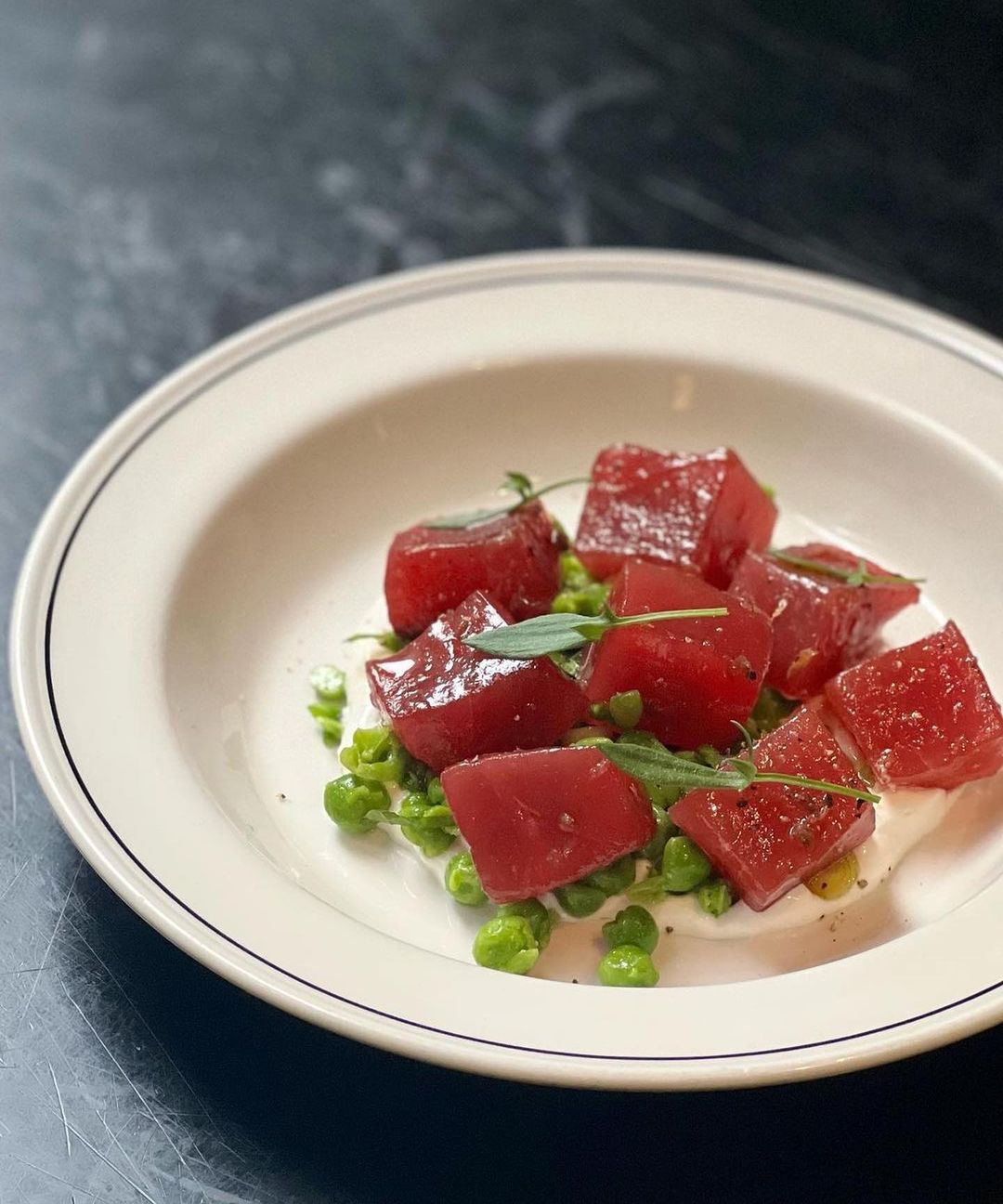 Andrew McConnell's Tuna Tartare with Crushed Peas