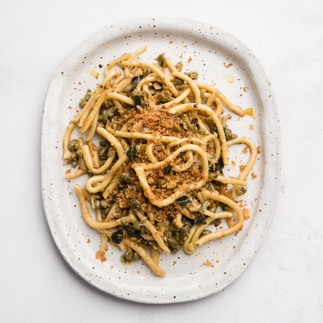 Elizabeth Hewson's Anchovy, Garlic, Capers & Green Olive Pici