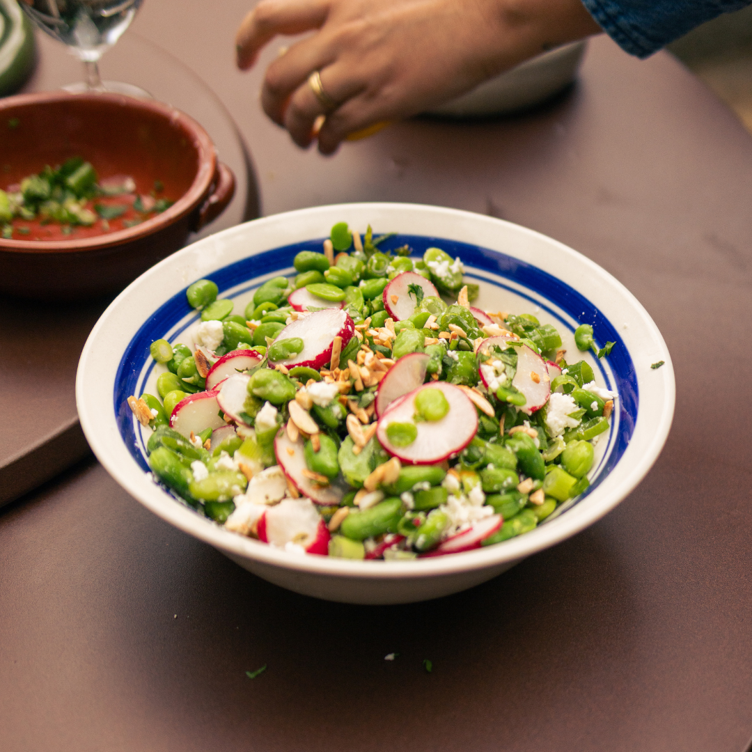 Broad Bean, Radish & Feta Salad