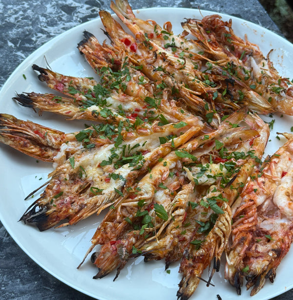 Butterflied Prawns with Chilli Garlic Butter