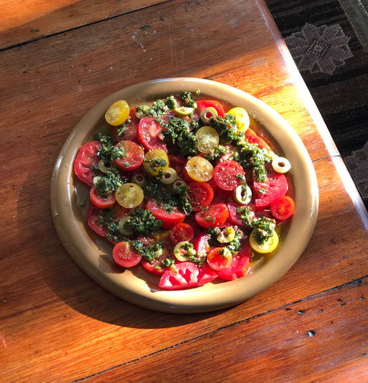 LATE SUMMER TOMATOES WITH CHIMICHURRI