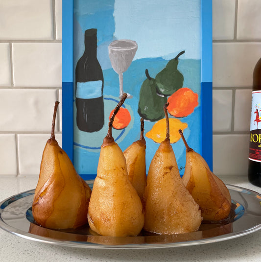 Spiced Marsala Poached Pears