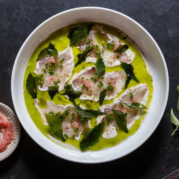 Snapper Crudo with Curry Leaves