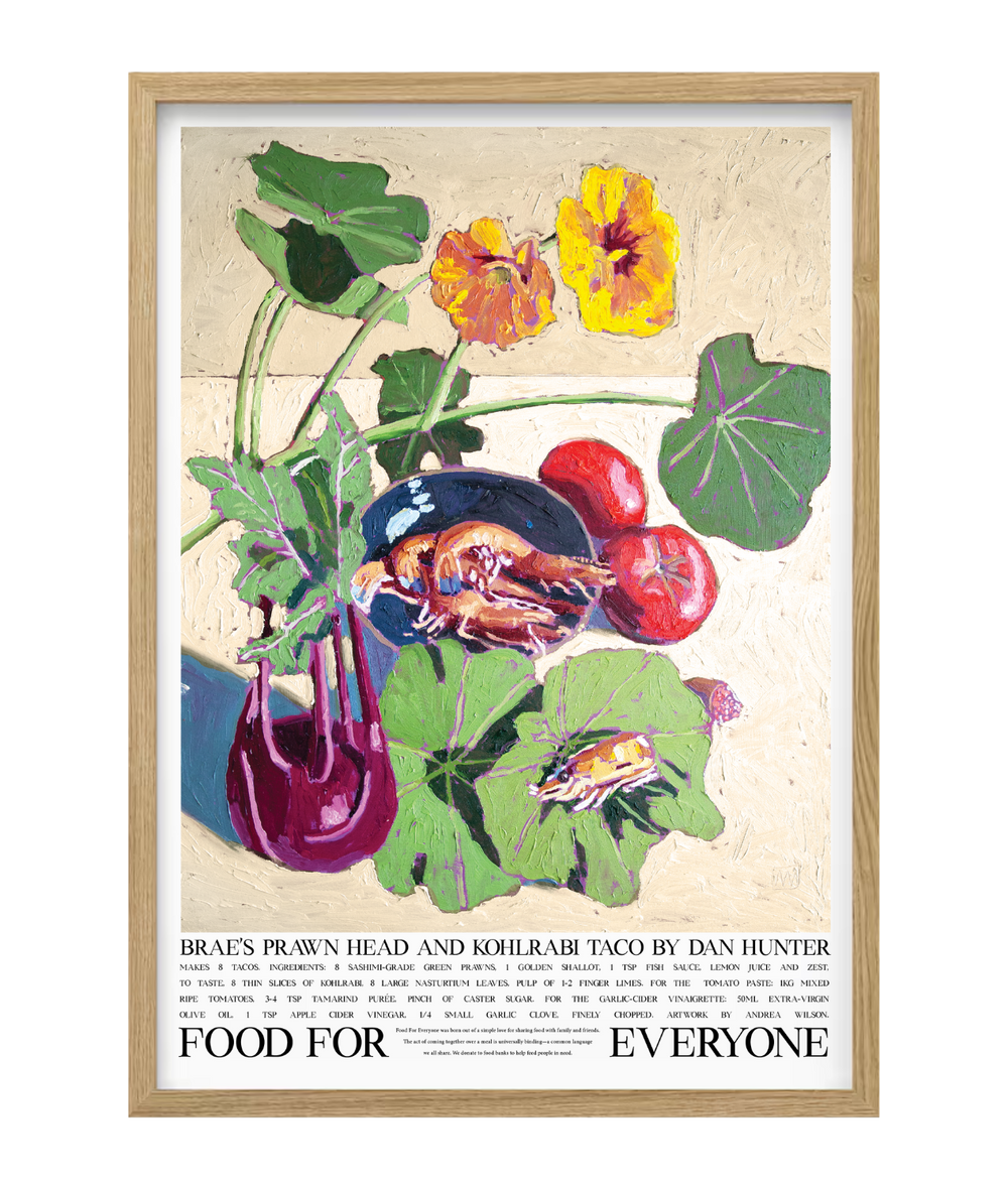 Brae's Prawn Head and Kohlrabi Taco