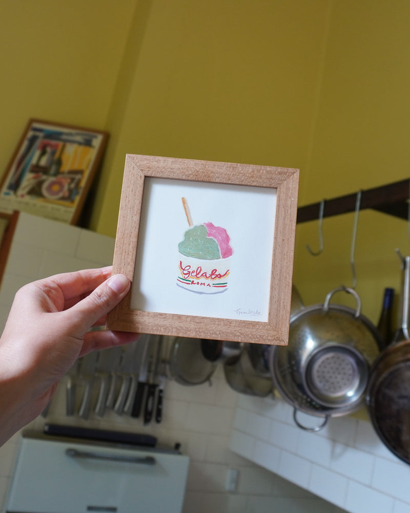 Gelato Roma - Italian Mini Print (framed)