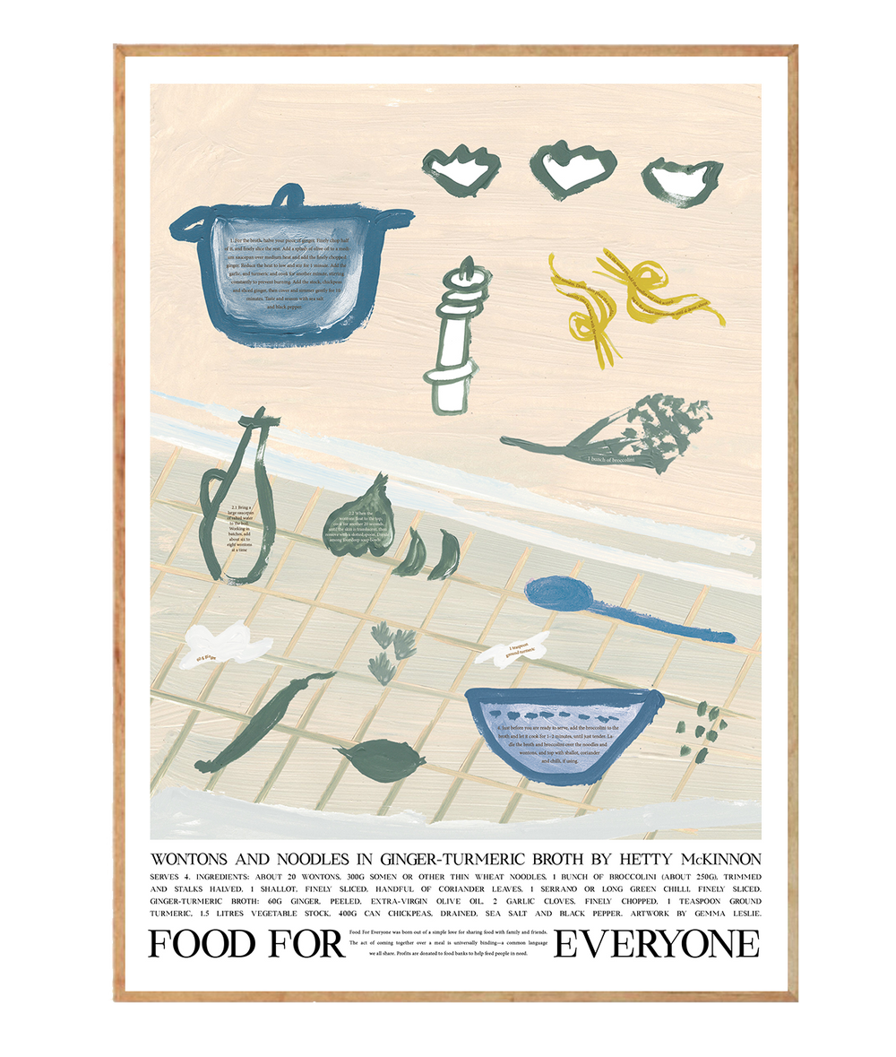 Wontons and Noodles in a Ginger-Turmeric Broth